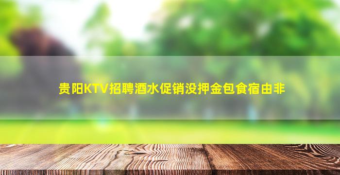 贵阳KTV招聘酒水促销没押金包食宿由非
